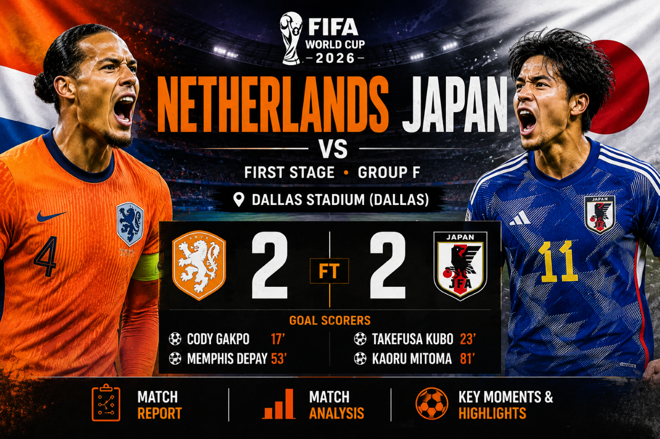 Netherlands 2-2 Japan: Thrilling Group F Draw Keeps World Cup 2026 Qualification Race Wide Open