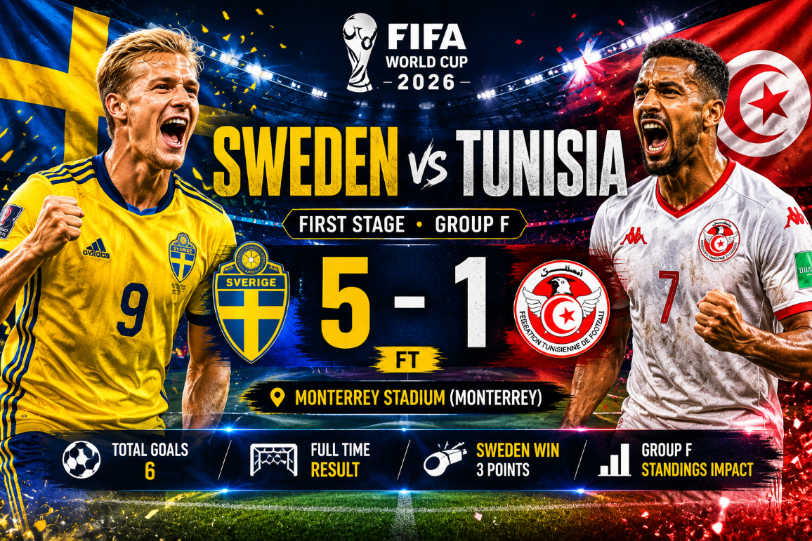 Sweden 5-1 Tunisia: Dominant Swedish Display Powers Group F World Cup Victory