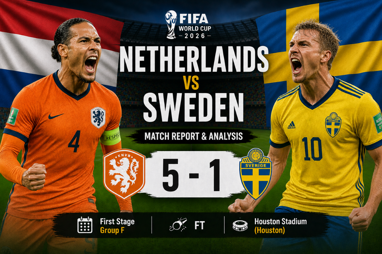 Netherlands 5-1 Sweden: Dutch Domination Lights Up Group F Clash in Houston